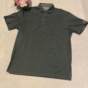 MATTE GREY Size 2XL 4 Button Pullover Striped Short Sleeve Golf Polo